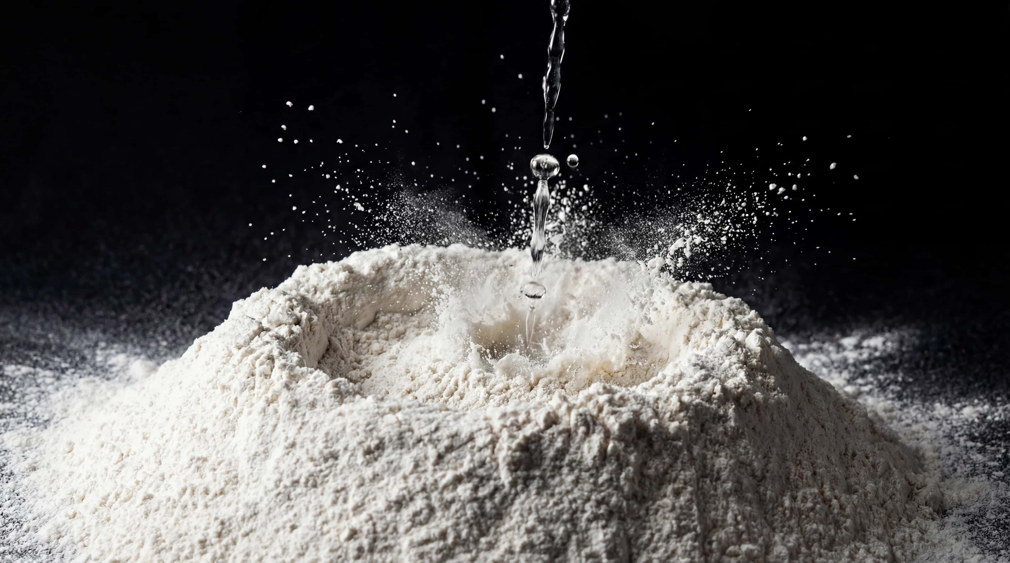 Mixing water and flour to form the dough